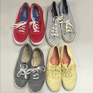Keds Vibrant Canvas Collection - Red, Gray, Yellow, Blue